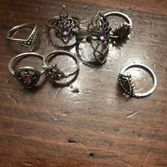 ❌SOLD❌7 pcs Rings Set Bohemian Festival - Picture 2 of 3